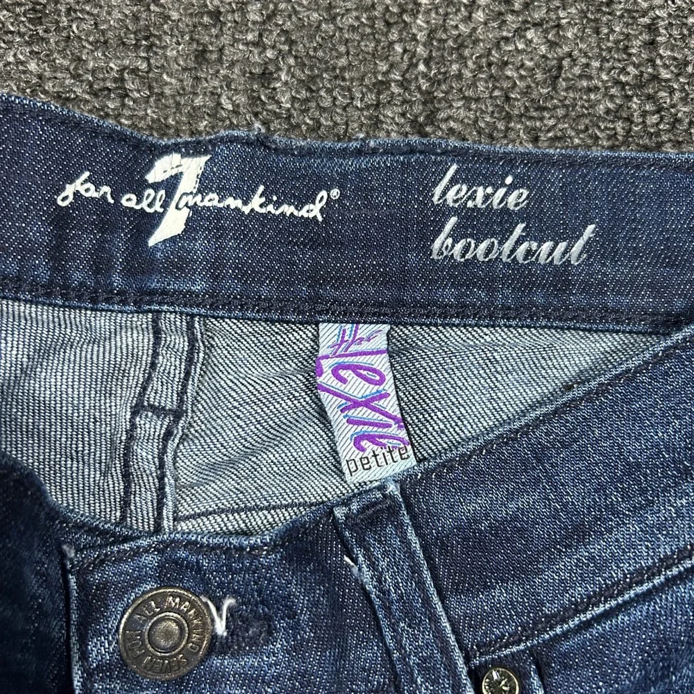7 For All Mankind Lexie Bootcut Jeans Womens 24 Petite Blue Dark Wash Excellent